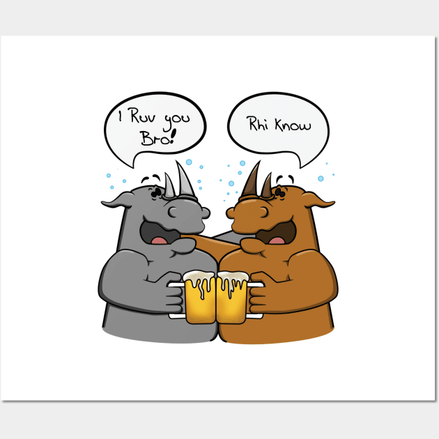 Rhino Bromance Wall Art by Crate time